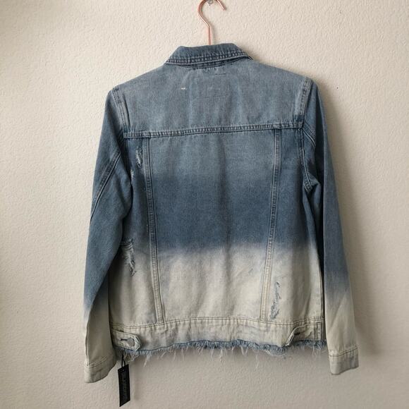 Blank NYC blue white distressed denim jacket - Picture 2 of 5